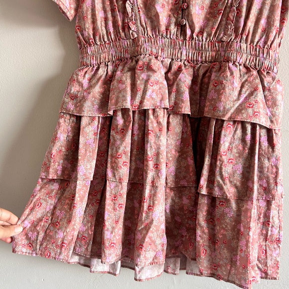 LoveShackFancy Roth Dress | Warm Taupe Sienna Floral | Size Large - Picture 9 of 15